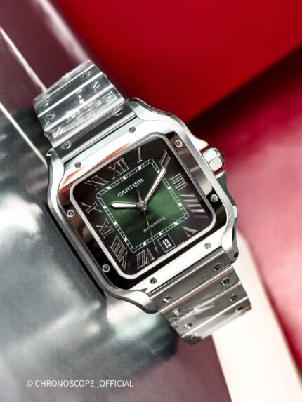 SANTOS DE CARTIER LARGE AUTOMATIC GREEN DIAL