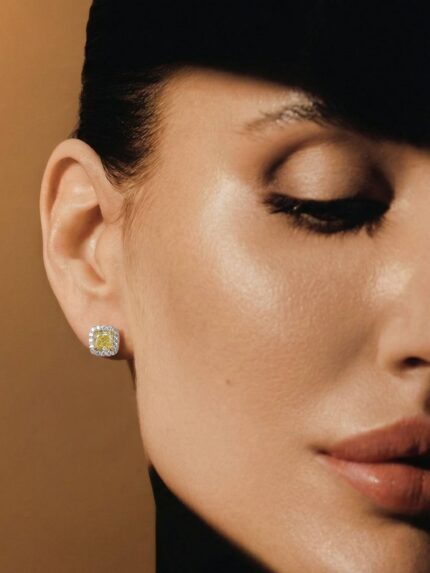 Пусеты из белого золота с бриллиантами  2.08 Ct
