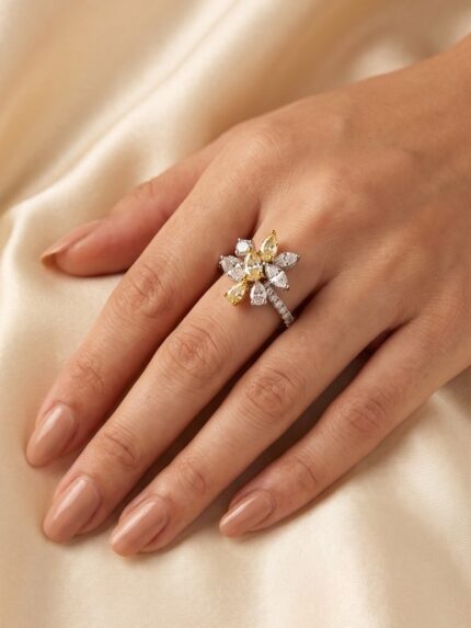 Кольцо с натуральными бриллиантами 1.66 ct