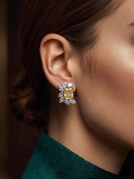 Серьги с двумя натуральными бриллиантами 4,01 ct