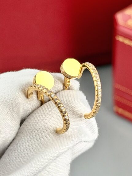 Серьги Cartier JUSTE UN CLOU HOOP EARRINGS SMALL MODEL PAVED